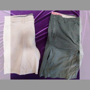 2 Pairs of Big Men's size 42 Shorts one Pair Union Bay One Pair Weather Proof.